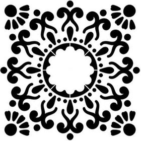 Artikel Kare Mandala 3 30x30 cm Fayans Duvar Mobilya Stencil Boyama Şablonu