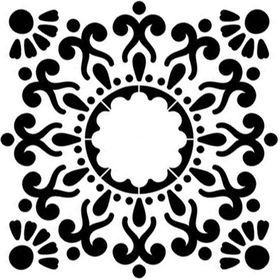 Artikel Kare Mandala 3 30x30 cm Fayans Duvar Mobilya Stencil Boyama Şablonu