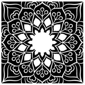 Artikel Kare Mandala 30x30 cm Fayans Duvar Mobilya Stencil Boyama Şablonu