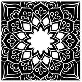 Artikel Kare Mandala 30x30 cm Fayans Duvar Mobilya Stencil Boyama Şablonu