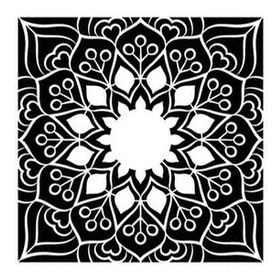 Artikel Kare Mandala 30x30 cm Fayans Duvar Mobilya Stencil Boyama Şablonu