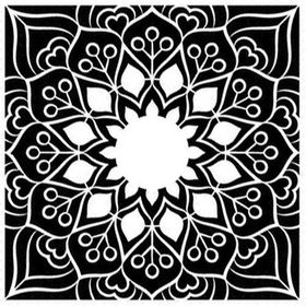 Artikel Kare Mandala 30x30 cm Fayans Duvar Mobilya Stencil Boyama Şablonu