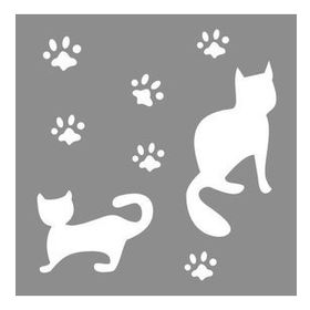Artikel Kedi ve Pati İzleri Stencil Boyama Şablonu