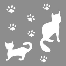Artikel Kedi ve Pati İzleri Stencil Boyama Şablonu