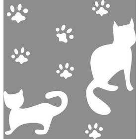 Artikel Kedi ve Pati İzleri Stencil Boyama Şablonu