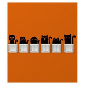 Artikel Kediler 1 Priz Duvar Stickerı