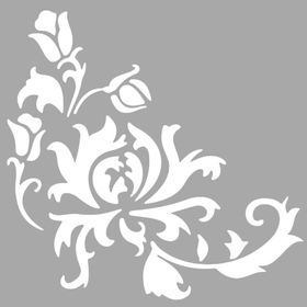 Artikel Köşe Çiçek Deseni Stencil Boyama Şablonu