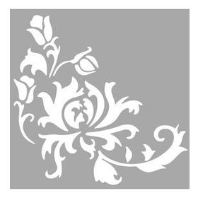 Artikel Köşe Çiçek Deseni Stencil Boyama Şablonu