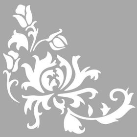 Artikel Köşe Çiçek Deseni Stencil Boyama Şablonu