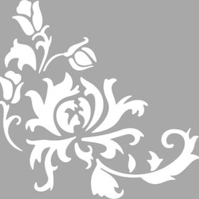 Artikel Köşe Çiçek Deseni Stencil Boyama Şablonu