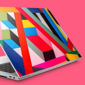 Artikel Kübik Renkli Desen Notebook Sticker