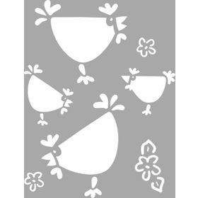 Artikel Küçük Tavuklar 30x30 cm Fayans Duvar Mobilya Stencil Boyama Şablonu