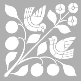 Artikel Kuşlar Köşe Stencil Boyama Şablonu