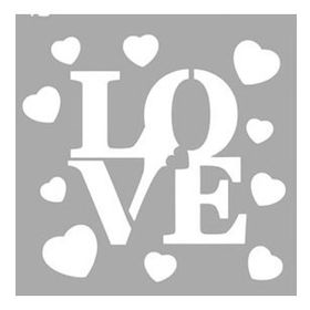 Artikel Love Tipografi 30x30 cm Fayans Duvar Mobilya Stencil Boyama Şablonu