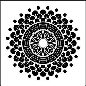 Artikel Mandala 12 30x30 cm Fayans Duvar Mobilya Stencil Boyama Şablonu