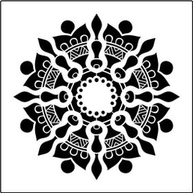 Artikel Mandala 14 30x30 cm Fayans Duvar Mobilya Stencil Boyama Şablonu