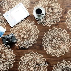 Artikel Mandala 6 30x30 cm Fayans Duvar Mobilya Stencil Boyama Şablonu