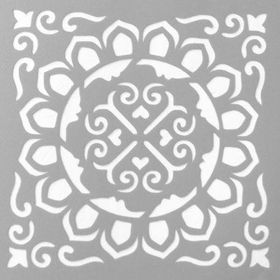 Artikel Mandala Karo 30x30 cm Fayans Duvar Mobilya Stencil Boyama Şablonu