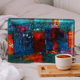 Artikel Mavi Turuncu Fırça Darbeleri 2 Notebook Sticker