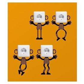 Artikel Maymunlar Priz Duvar Stickerı