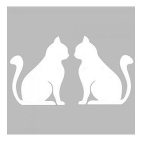 Artikel Oturan Kedi 2 Stencil Boyama Şablonu 30x30 cm Duvar Stencil