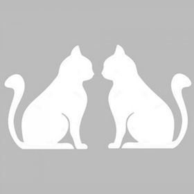 Artikel Oturan Kedi 2 Stencil Boyama Şablonu 30x30 cm Duvar Stencil