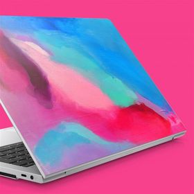 Artikel Pembe Mavi Soyut Resim Notebook Sticker