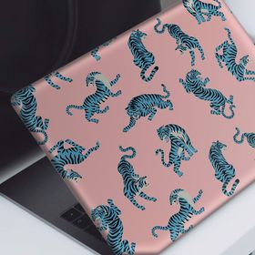 Artikel Pembe Üzerine Mavi Kaplanlar Notebook Sticker