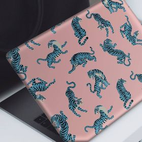 Artikel Pembe Üzerine Mavi Kaplanlar Notebook Sticker