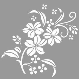 Artikel Plumeria Desen Stencil Boyama Şablonu