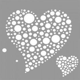 Artikel Polka Dot Kalp Stencil Boyama Şablonu