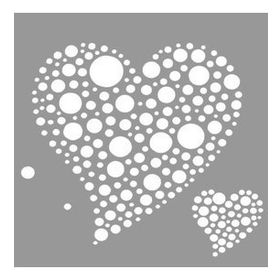 Artikel Polka Dot Kalp Stencil Boyama Şablonu