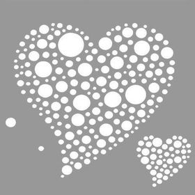 Artikel Polka Dot Kalp Stencil Boyama Şablonu