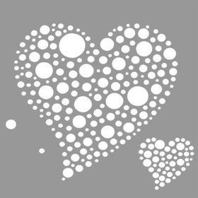 Artikel Polka Dot Kalp Stencil Boyama Şablonu