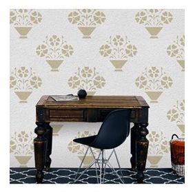 Artikel Saksıda Çiçek 3 Stencil Boyama şablonu 30x30 cm Duvar Stencil