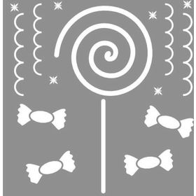 Artikel Şekerler Stencil Boyama Şablonu 30x30 cm Duvar Stencil
