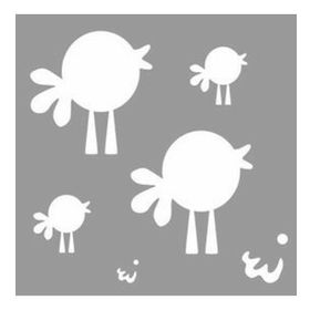 Artikel Sevimli Civcivler Stencil Boyama Şablonu 30x30 cm Duvar Stencil