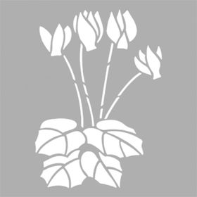 Artikel Siklamen Çiçeği Stencil Boyama Şablonu 30x30 cm Duvar Stencil