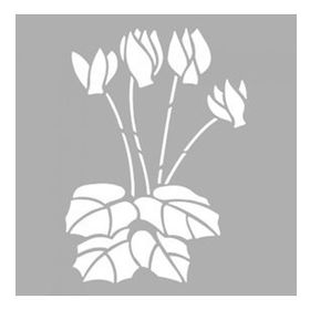 Artikel Siklamen Çiçeği Stencil Boyama Şablonu 30x30 cm Duvar Stencil