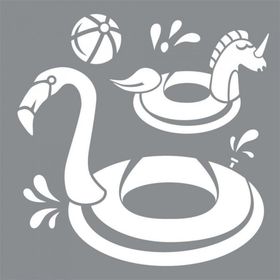 Artikel Şişme Flamingo Stencil Boyama Şablonu 30x30 cm Duvar Stencil