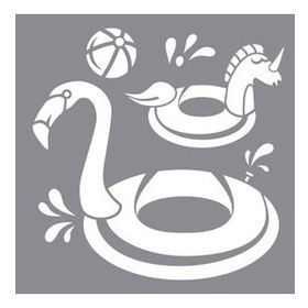 Artikel Şişme Flamingo Stencil Boyama Şablonu 30x30 cm Duvar Stencil