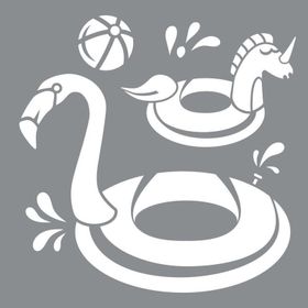 Artikel Şişme Flamingo Stencil Boyama Şablonu 30x30 cm Duvar Stencil