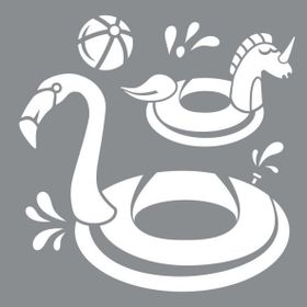 Artikel Şişme Flamingo Stencil Boyama Şablonu 30x30 cm Duvar Stencil