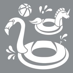 Artikel Şişme Flamingo Stencil Boyama Şablonu 30x30 cm Duvar Stencil