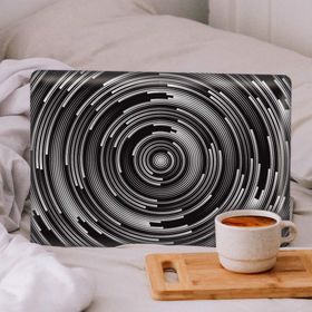 Artikel Siyah Beyaz Dairesel Soyut Desen Notebook Sticker