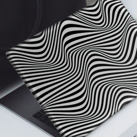 Artikel Siyah Beyaz İlüsyon Desen Notebook Sticker