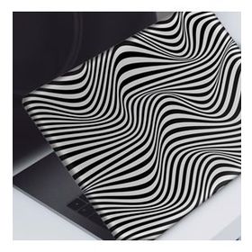 Artikel Siyah Beyaz İlüsyon Desen Notebook Sticker