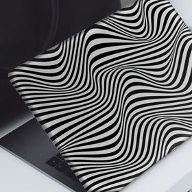 Artikel Siyah Beyaz İlüsyon Desen Notebook Sticker