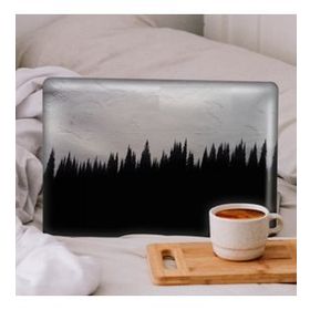 Artikel Siyah Beyaz Kontrast Ağaç Silüeti Notebook Sticker