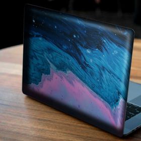 Artikel Soyut Mavi Mor Desen Notebook Sticker